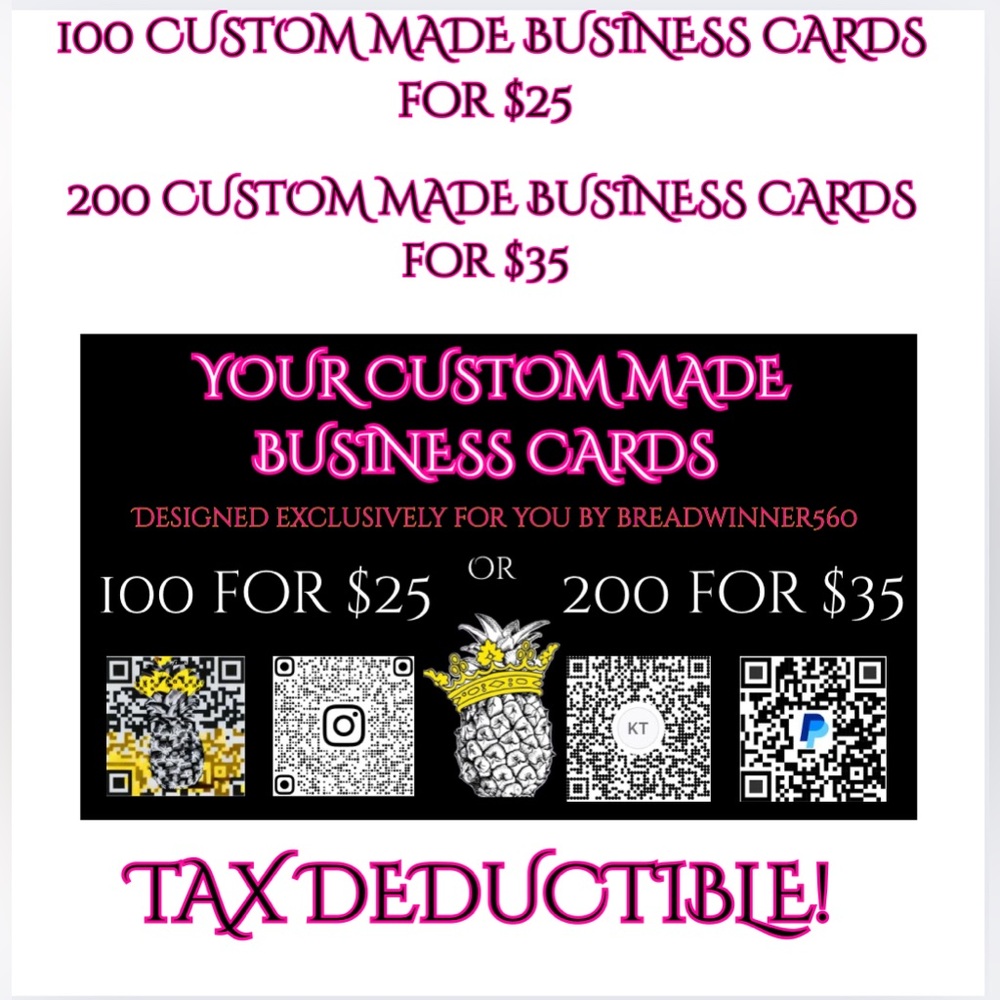 100 / 200 CUSTOM MADE BUSINESS CARDS